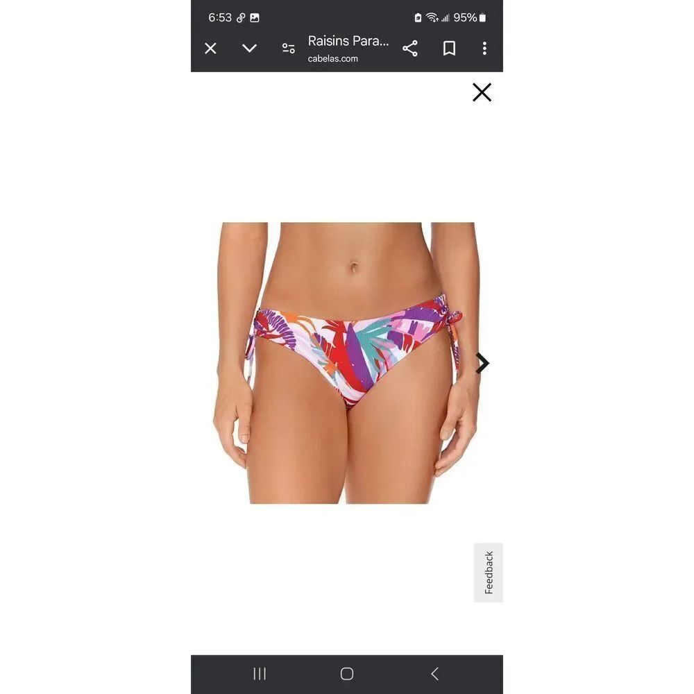 New XL Raisins Paraiso Palms Luna Pant Bikini Swimsuit Bathing Suit Bottoms